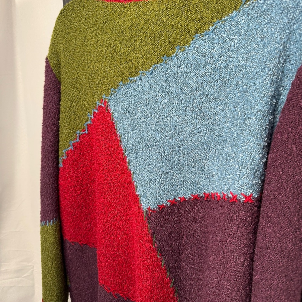 Coldwater Creek Multicolor Patchwork Turtleneck S… - image 5